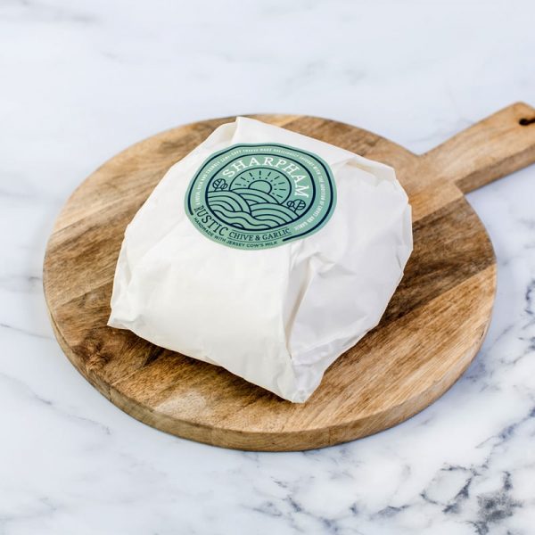 Sharpham Rustic Chive and Garlic wrapped with banded label