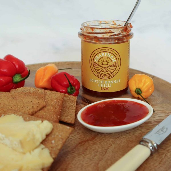 Sharpham Scotch Bonnet Sweet Chilli Jam out of jar
