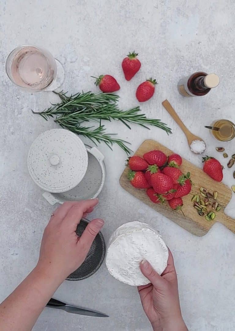 Sharpham Camembert being baked