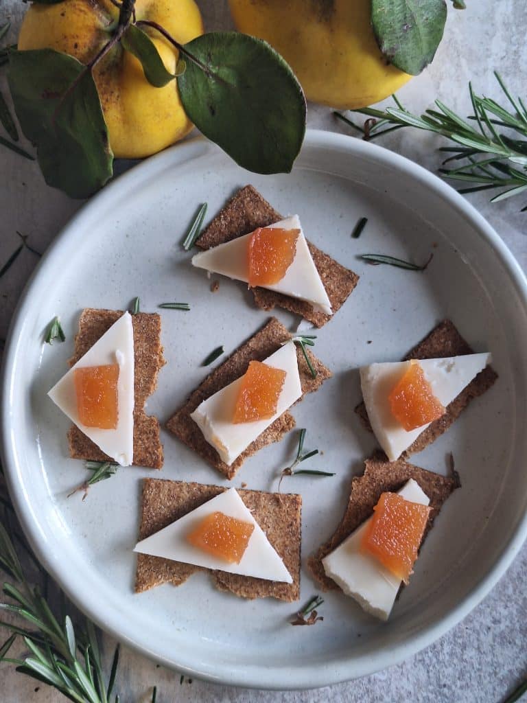 Canape- Quince cheese and Sharpham Ticklemore goats cheese