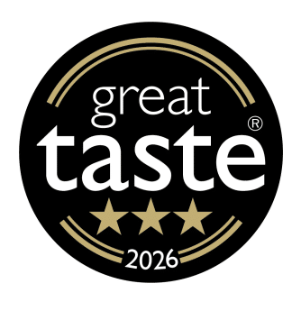 Great Taste Logo 3 stars 2026 for Sharpham Ticklemore Goats cheese and Sharpham Savour