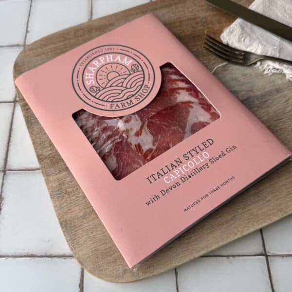 Sharpham Italian styled Capicollo with Devon Distillery Sloe Gin